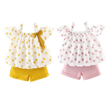 1 Set Kurze Hose Ärmelloses Rüschen Top, Rosa
