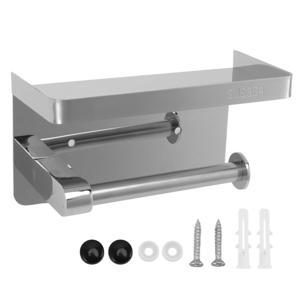 (K9 Hem Black) Stainless Steel Toilet Paper Holder with Shelf K9 Hem 304-image-OPC-PM27FMW-NEW