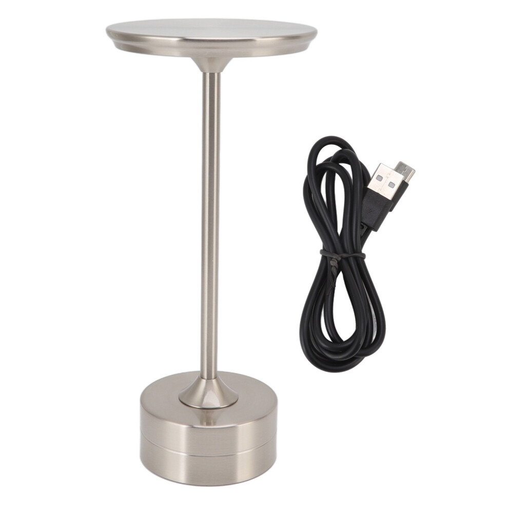 (Black) Cordless LED Table Lamp 2000mAh 3 Brightness USB-C Metal Silver-image-OPC-PM27FC9-NEW