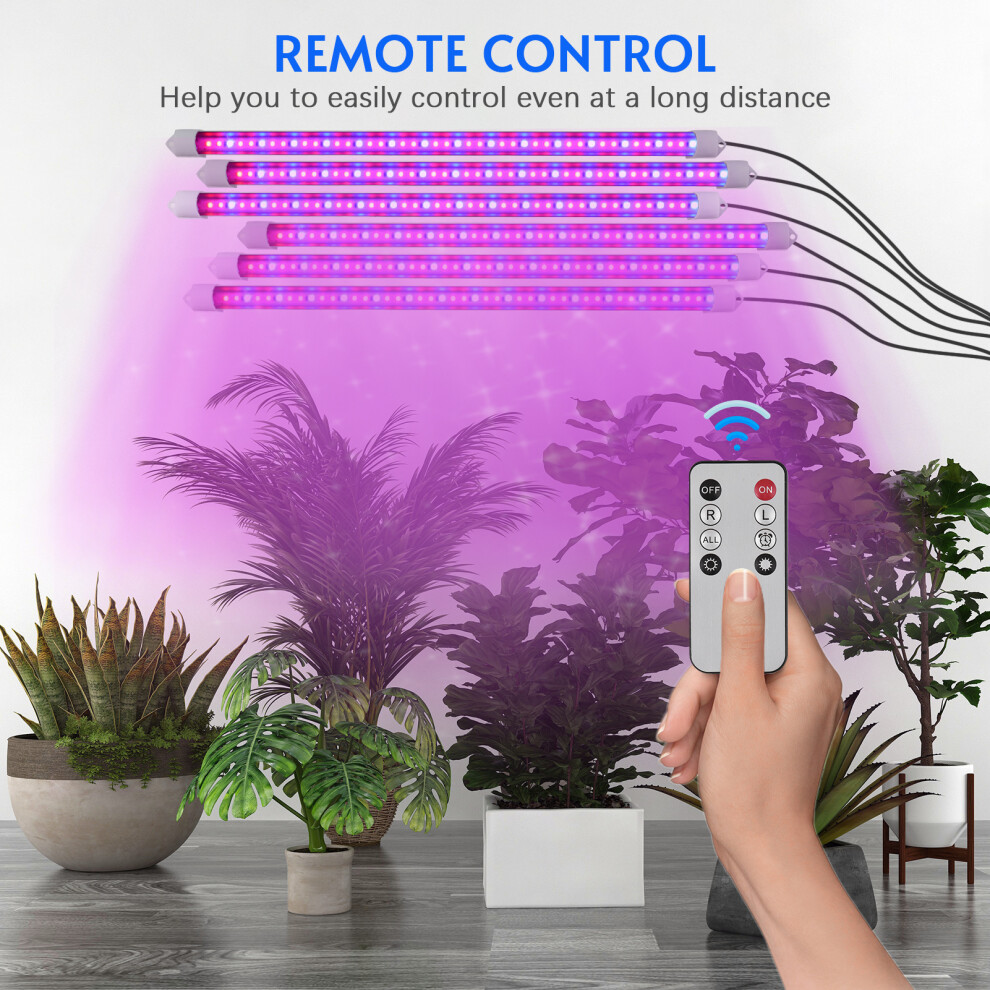6 Pack Full Spectrum Waterproof LED Grow Lights 15in with Remote-image-OPC-PM27KNW-NEW