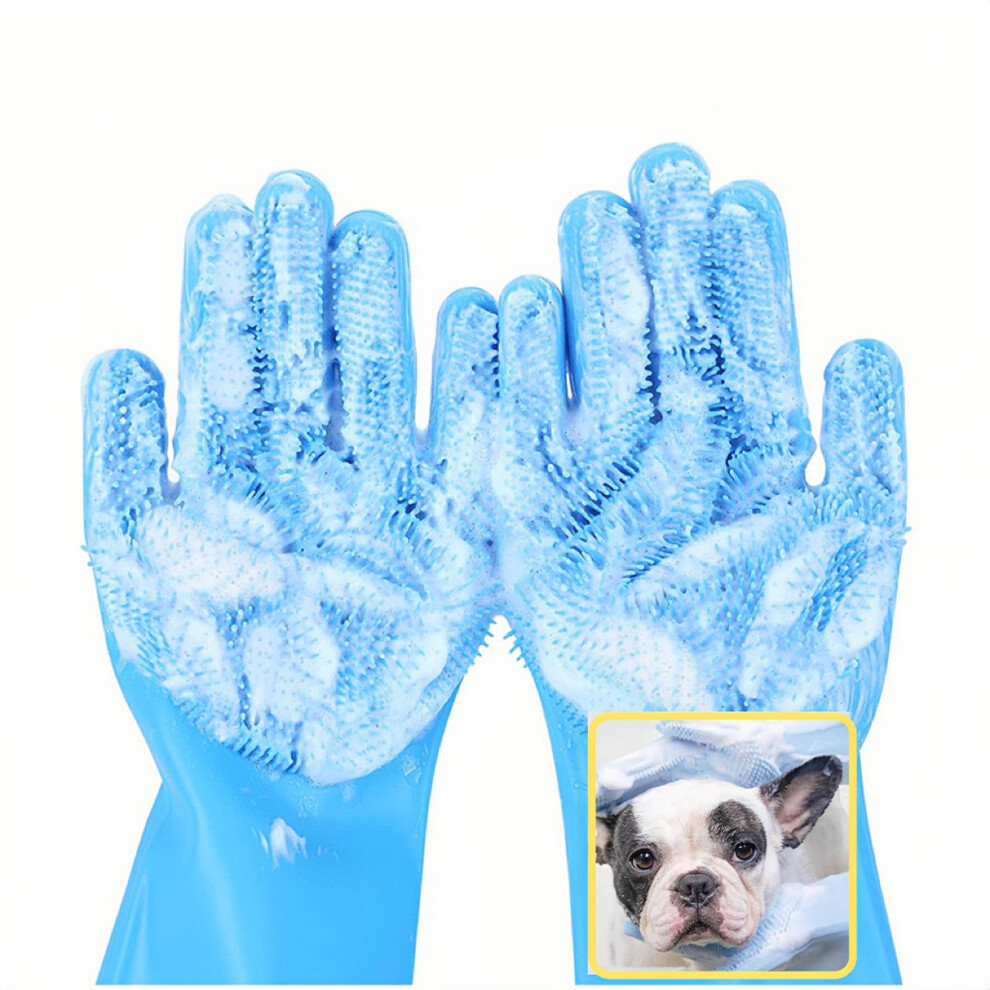 Cleaning Gloves Silicone Heat-Resistant Large, Dog Grooming Gloves, Kitchen And Washing Up Gloves, Bathing And Massaging-image-OPC-PM27MXR-NEW