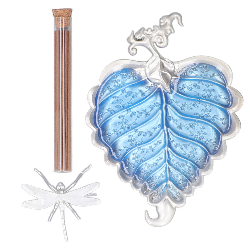 (Bodhi Leaf Gold 037) Incense Stick Holder Bodhi Leaf Decorated Plate Silver-image-OPC-PM27PCD-NEW