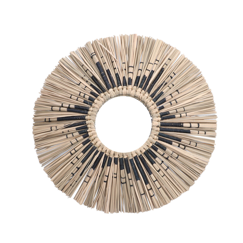 (Black White) Straw Wall Mirror for Bathroom Living Room Office-image-OPC-PM27QFZ-NEW