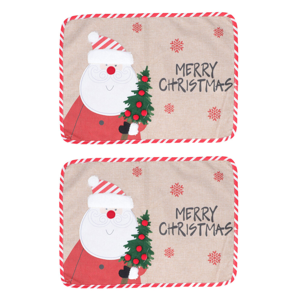 2Pcs Christmas Placemats Heat Insulating Nonslip Reusable Dining-image-OPC-PM27RJY-NEW