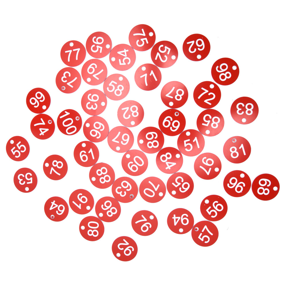 (51â100 Number) 50PCS Beehive Label Box Numbered Tag with Hole Red51-100-image-OPC-PM27TVN-NEW