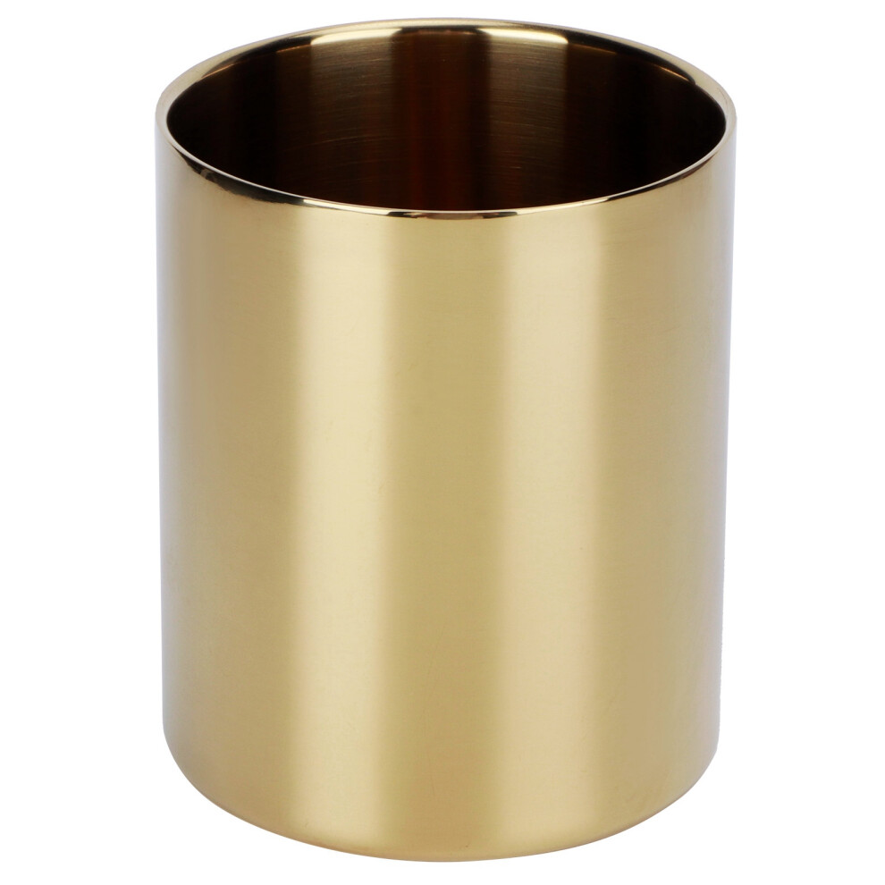 (Silver) Stainless Steel Pencil Cup Holder Desk Organizer Flower Vase Gold-image-OPC-PM27WG8-NEW