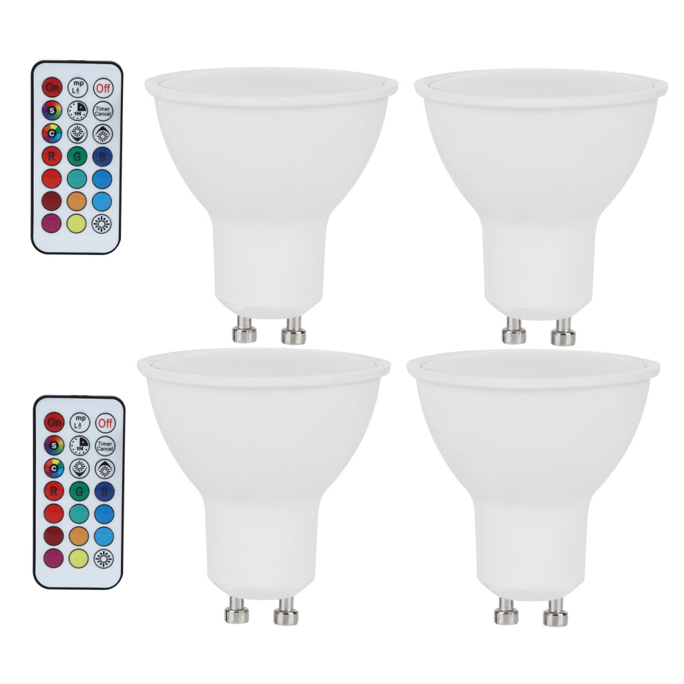 (GU10 RVB + blanc chaud) 3W RGB LED Spotlight Bulb with Remote Control GU10 85265V-image-OPC-PM27Z8K-NEW