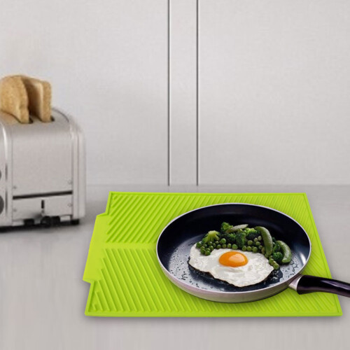 Extra Large Heat Resistant Silicone Dish Drying Mat (Green) 2