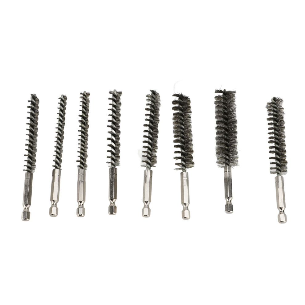 8PCS Pipe Brush 304 Stainless Steel Hex Shank Bore Cleaning Set-image-OPC-PM28JMM-NEW