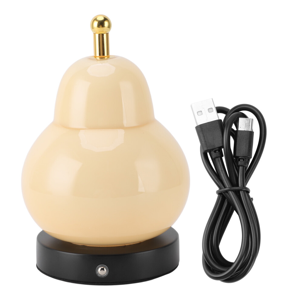 (White) Pear Gourd Table Lamp Touch Dimmable 3 Modes Cordless Yellow-image-OPC-PM28JSG-NEW