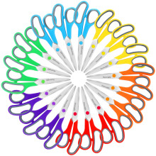 Scissors 8-Inch All-Purpose, 18-Pack Bulk, Right/Left Handed, Comfort Grip, Office School Classroom Craft Fabric
