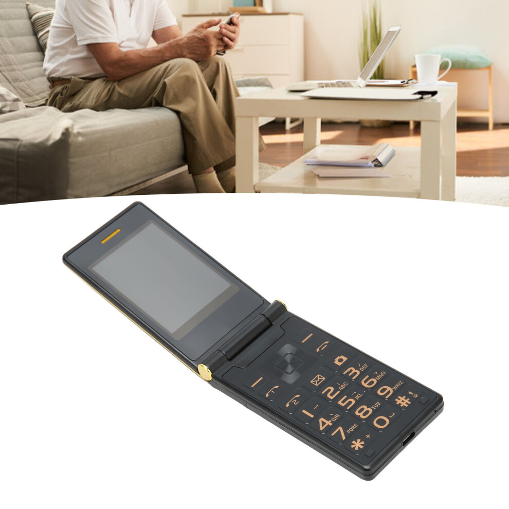 Senior 3 Inch Flip Phone 5900Mah Dual Sim Dual Standby Gold 4621353755810