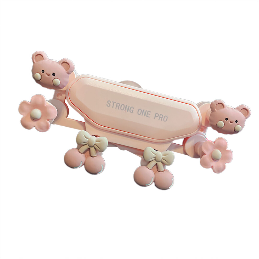 Cute Bear Phone Mount, Shockproof, Flexible, Fits 4-7In Ios Pink 3071353756408