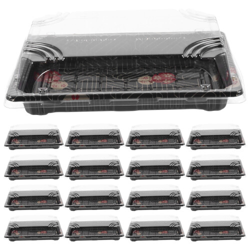 25 Box Sushi Boxen Deckel Behälter Tablett Aus Pet