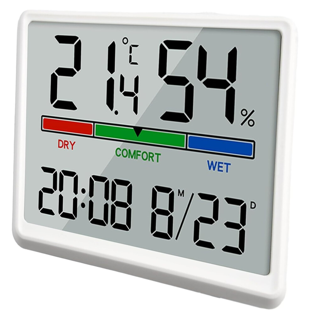 Hygrometer Indoor Thermometer Desktop Digital Thermometer With Temperature And Humidity Monitor Clock And Humidity Gauge