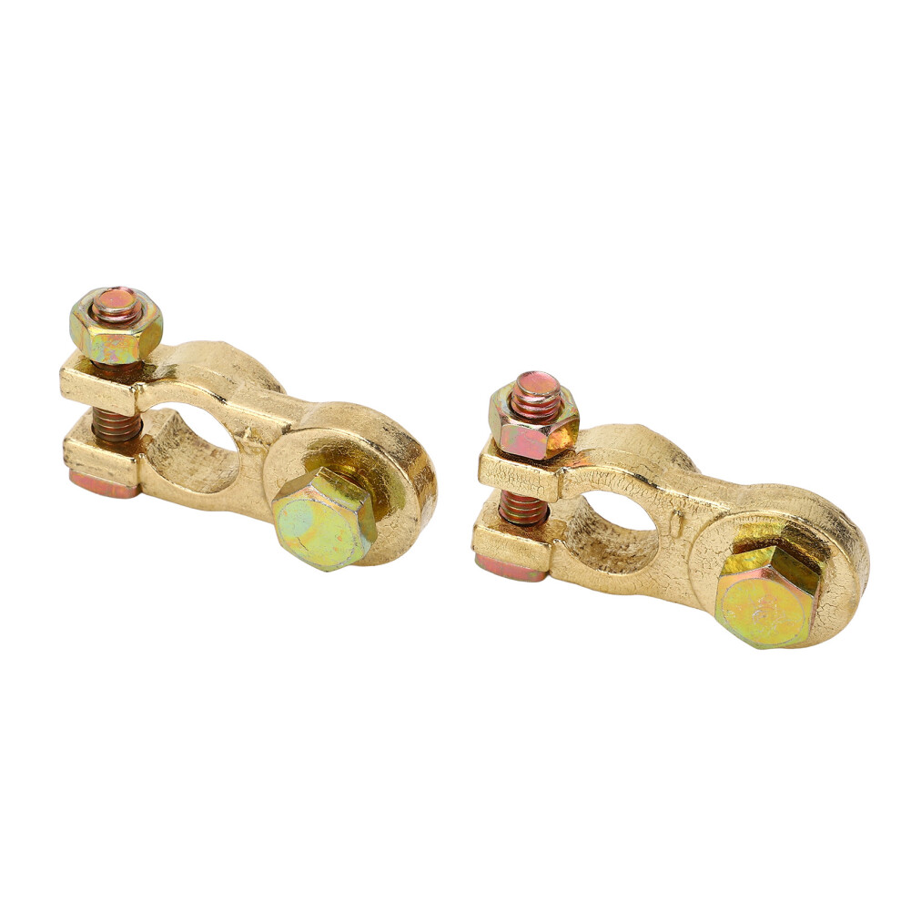 2Pcs Brass Plated Car Battery Terminal Connectors For Rv Atv Boat Truck 8271353760831