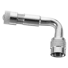 Valve Extension Adapter Angled For Car Motorcycle Scooter, Durable Metal Tire Stem, Easy Installation, Silver Finish
