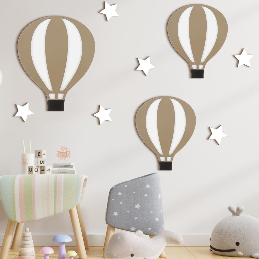 Hot Air Balloon Decorations 9-Piece Boho Wooden Sign Nursery Wall Decor Wall Art For Bedroom