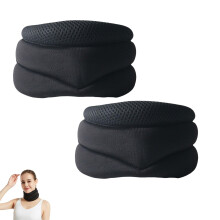 Neck Support for Snoring Adjustable Soft Breathable Fabric Unisex 2-Piece for Home Travel Office