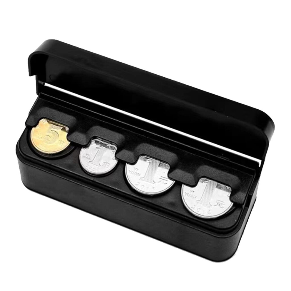 Portable Change Holder For Cars And Trucks, Coin Purse Box, Sturdy Compact Money Organizer Black 9016109352255