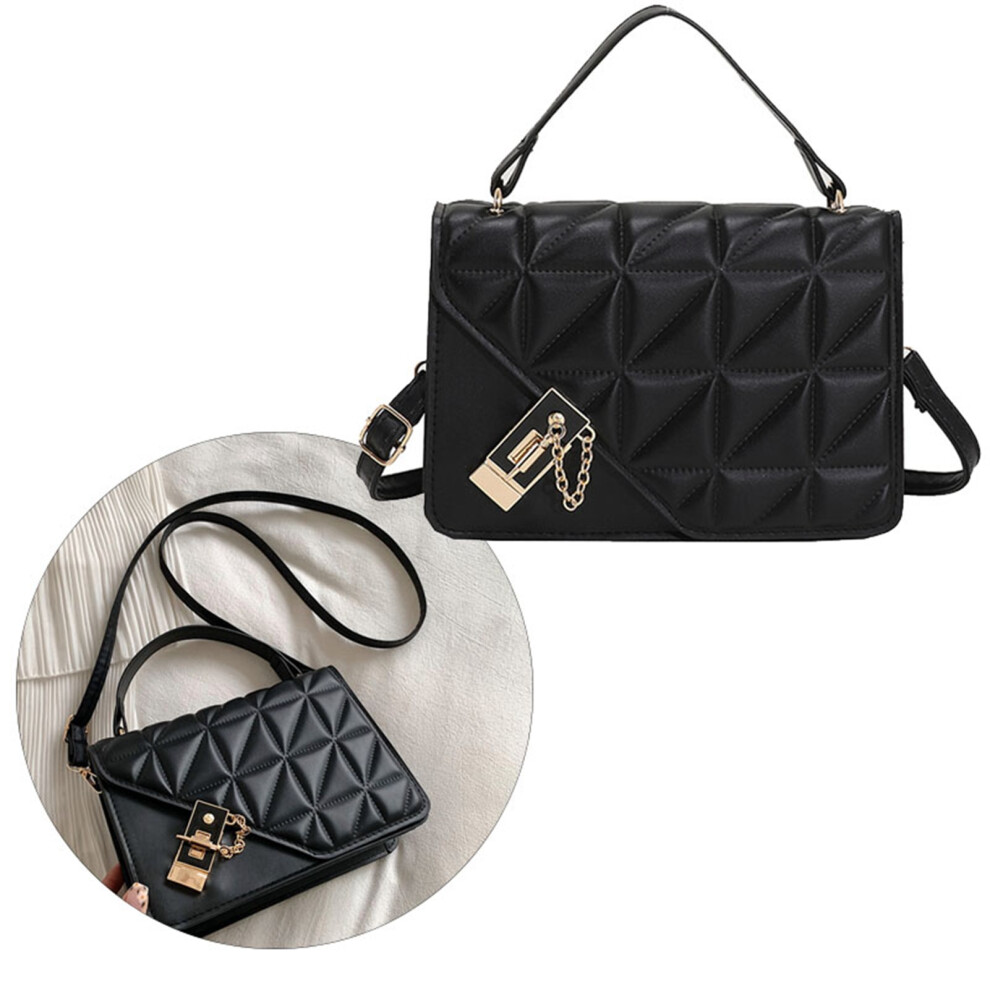 Women's Fashionable Black Shoulder Bag with Adjustable Strap-image-OPC-PM28V57-NEW