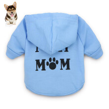 Dog Clothes I Love My Mom Printed Hoodie Warm Puppy Sweatshirt