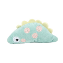 (Grey Dinosaur) Catnip Plush Toy Tooth Cleaning Interactive Kitty Toy Green Fish