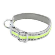 (Fluorescent Green XS) Engraved Adjustable Soft Puppy Collar Fluorescent Green XS SML