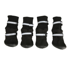 (L) Dog Boot Reflective Warm Adjustable Paw Protection Black
