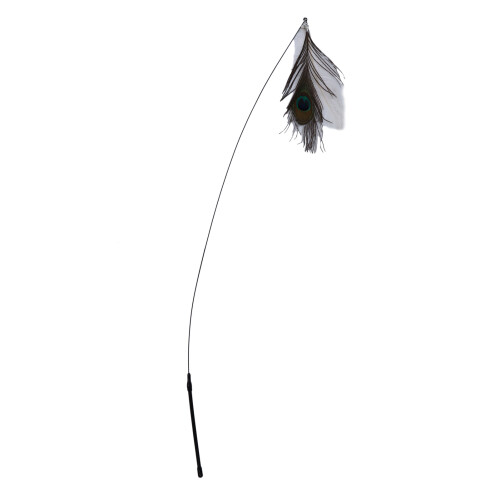 Funny Cat Feather Stick Interactive Rust Proof Lightweight Toy 1