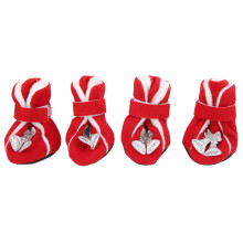 (XL) Red Christmas Santa Dog Shoes Boots for Small Medium Puppies M