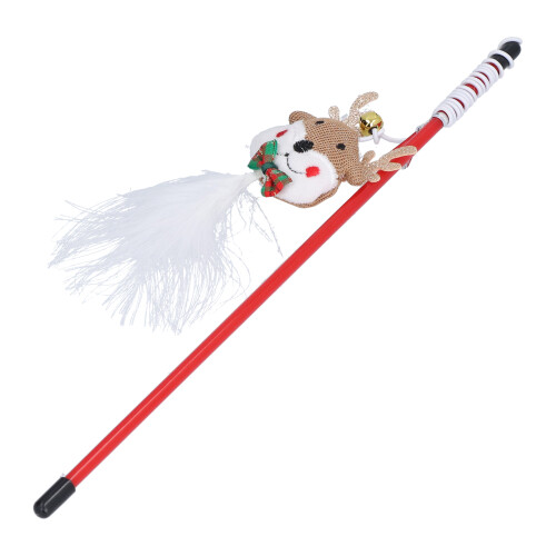 Cat Toy Funny Stick Christmas Elk Series Plastic Interactive 1