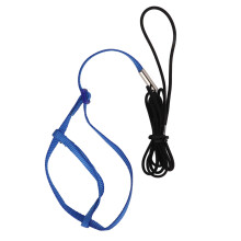 (Royalblue XL) Parrot Harness Adjustable Flying Leash with Hook Royal Blue M
