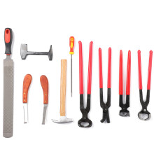 9PCS Steel Horseshoe Trim Cutter Pliers File Nail Hammer Hoof Tool