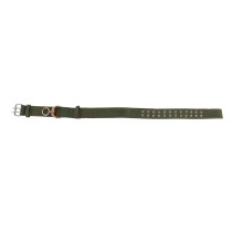 (S) Adjustable 4 Layer Canvas Calf Collar 2 Rows Metal Buckle