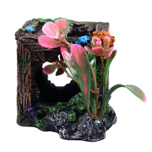 Resin Hollow Wooden Box Fish Tank Decoration Landscape
