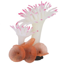 (White) Bright Color Silicone Coral Fish Tank Landscape Decoration