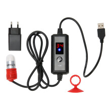 (US Plug) Mini Fish Tank Heater 15W Adjustable with LED Display EU Plug