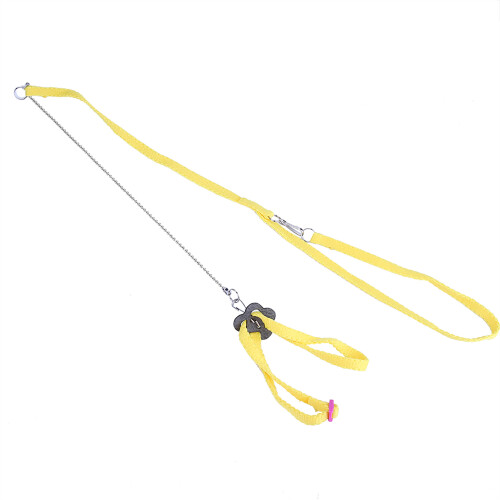 Fiber Adjustable Soft Bird Harness for Parrot Outdoor Training Yellow 2