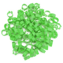100PCS 8MM Numbered Plastic Bird Leg Bands Green