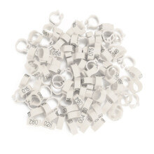 100PCS/Bag 8MM Numbered Plastic Bird Leg Bands Rings (White)