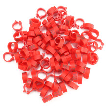 100PCS/Bag 8MM Numbered Plastic Bird Leg Bands Rings (Red)