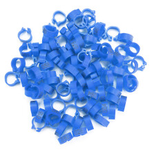 100PCS/Bag 8MM Numbered Plastic Bird Leg Bands Rings (Blue)