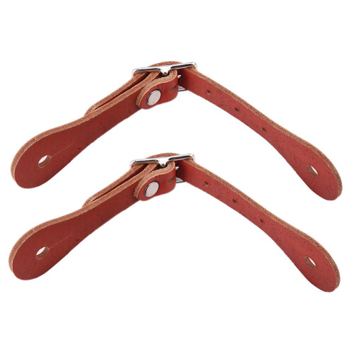 1 Pair Handmade Leather Equestrian Spur Straps (Brown) 2