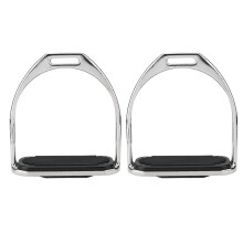 Equestrian Iron Stirrups with Black Rubber Mat