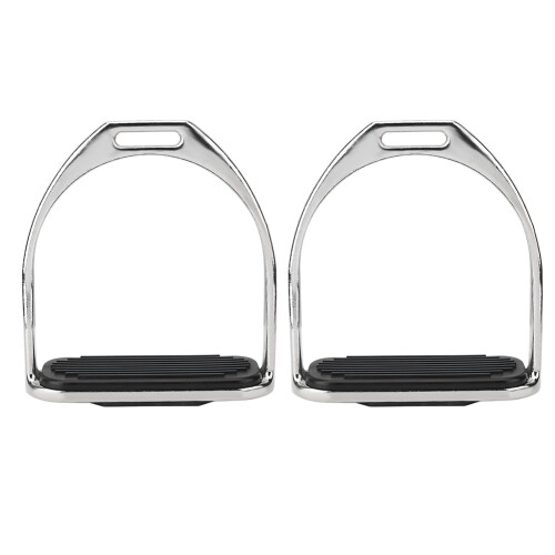 Equestrian Iron Stirrups with Black Rubber Mat
