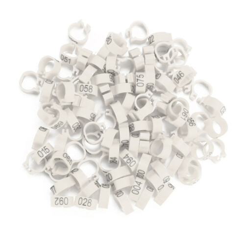 100PCS/Bag 8MM Numbered Plastic Bird Leg Bands Rings (White) 2
