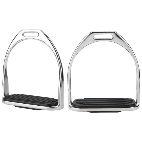 Equestrian Iron Stirrups with Black Rubber Mat 2