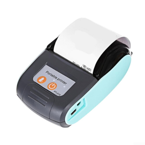 Portable Thermal Printer Mini Receipt Printer 384 Dots Per Line Wireless Pocket Printer Android And iOS Office Blue