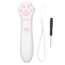 (White) Interactive Cat Toy Teaser Wand Battery Powered Laser Cat Stick